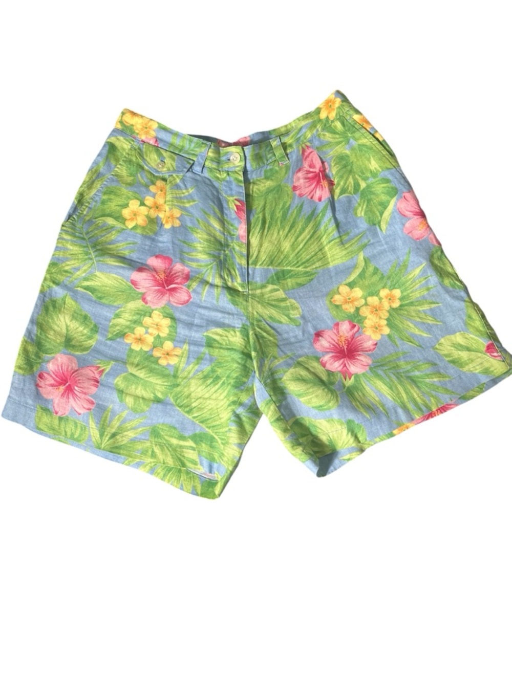 Lauren Ralph Lauren Linen Tropical Floral Shorts Women Size 6 Resort